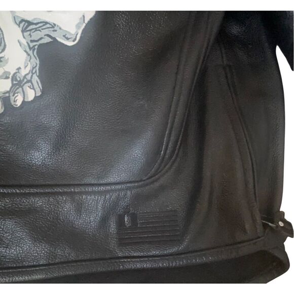 ICON Skull Leather Biker Jacket breathable remove able armour padding. Men’s XL - Picture 9 of 16